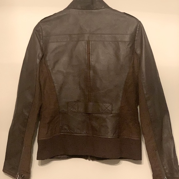 Fitted Brown Leather Jacket, size Large - Picture 2 of 7
